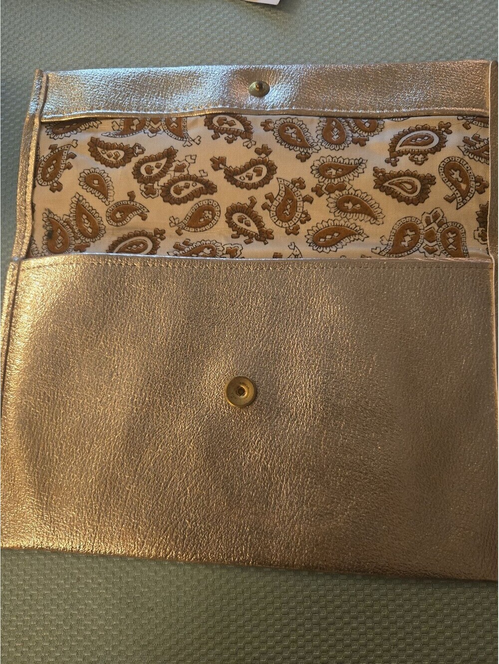 Vintage Metallic Rose Gold Envelope Clutch Bag with G Logo - Picture 3 of 6
